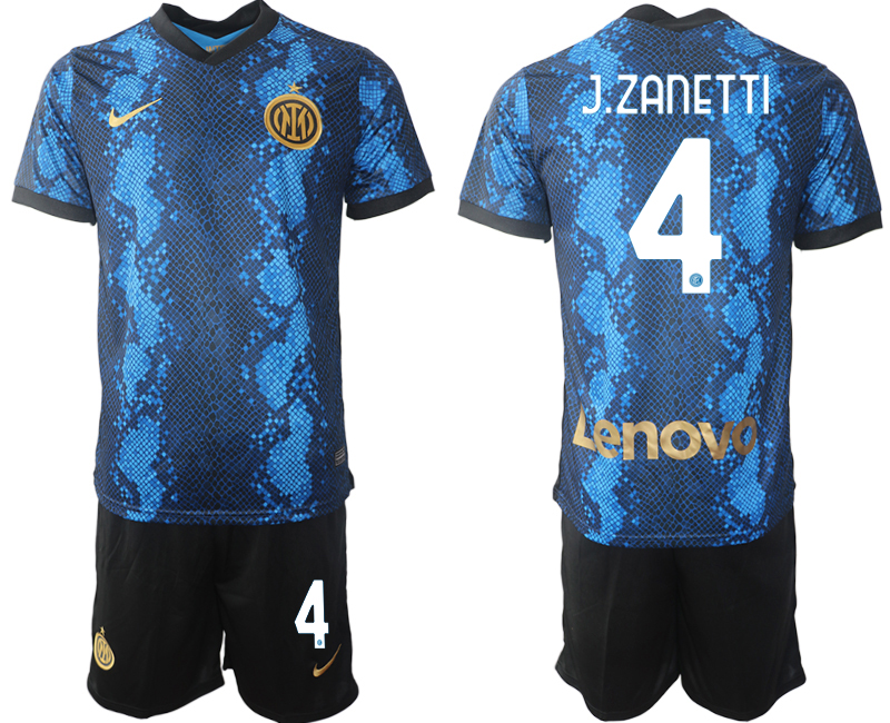 Men 2021-2022 Club Inter Milan home blue #4 Nike Soccer Jersey->inter milan jersey->Soccer Club Jersey